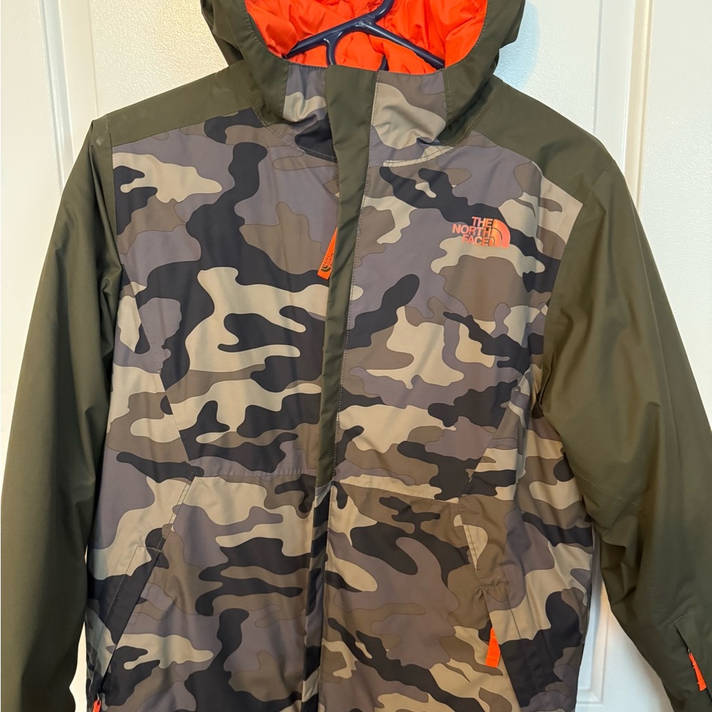 The North Face Orange and Gray Jacket for boys 12-14 years old
